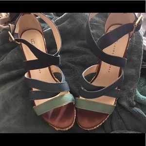 Lauren Conrad Ocean Blue Ombré Strappy Wedges